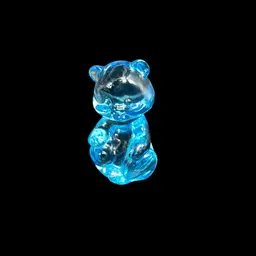 Fenton Miniature 95th Anniversary Blue Glass Bear