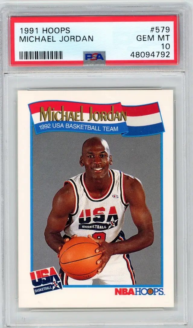 1991 NBA Hoops MICHAEL JORDAN #579 USA PSA 10 GEM MINT - WOW!