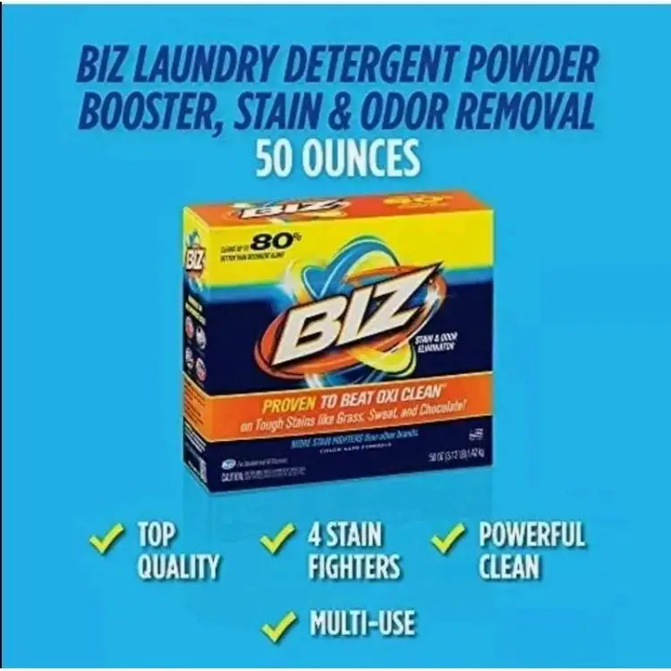 Biz Laundry Detergent Powder Booster Stain & Odor Removal - 50 Ounces