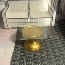 Gold And Glass Custom OOAK Coffee Table