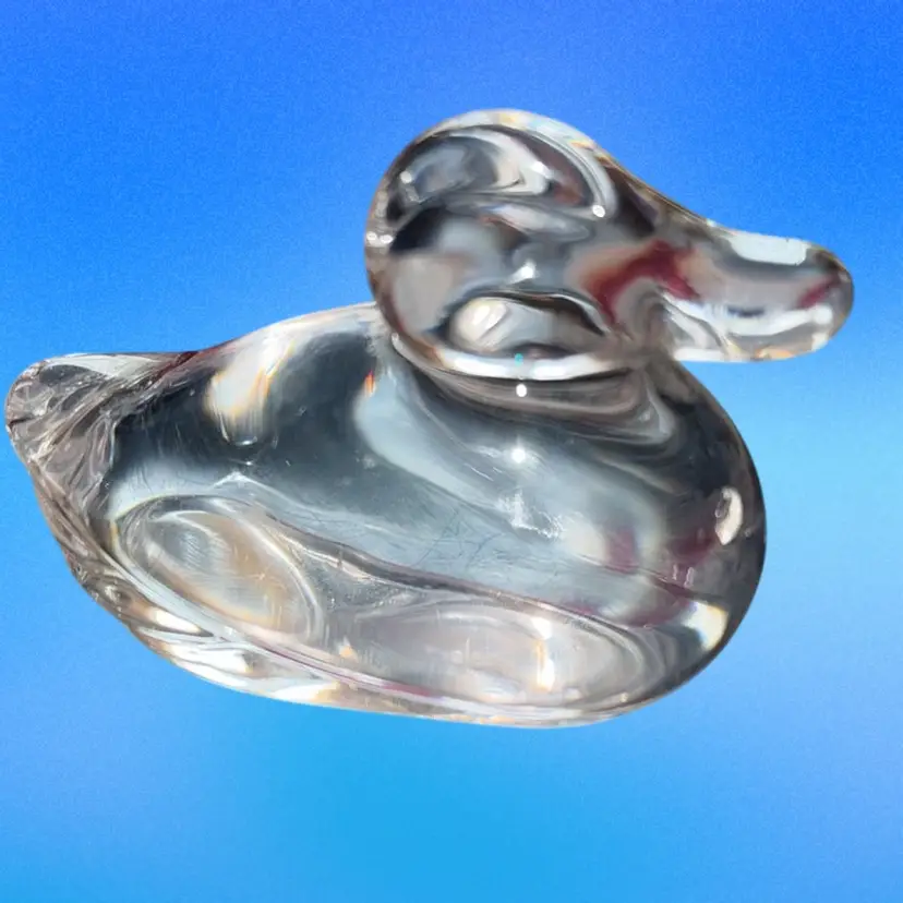 Atlantis Crystal Clear Glass Duck Paperweight -Portugal