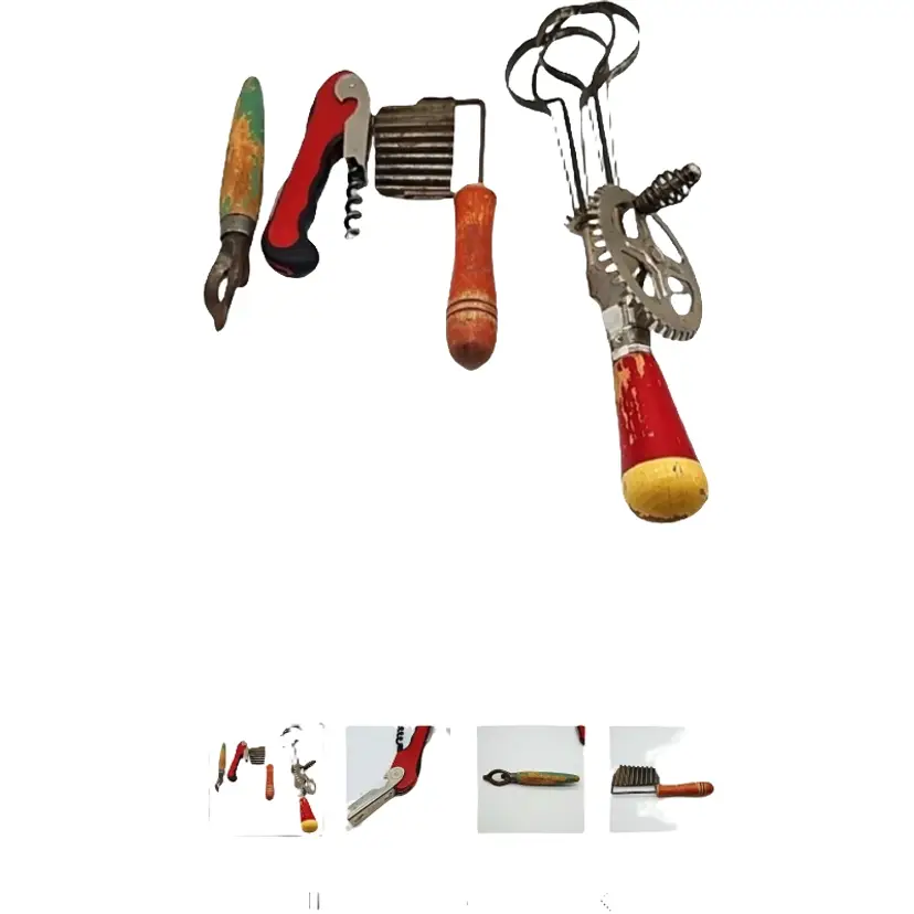 Lot 4 Pieces Vintage Tools Assorted Kichen Gadgets Decor
