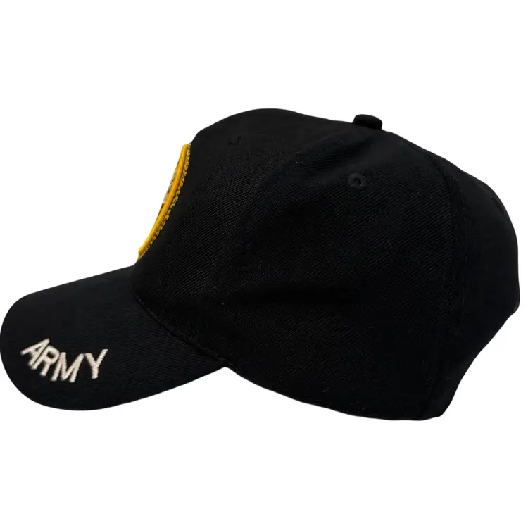 United States Army Embroidered Large Seal Black Adjustable Unisex Hat by SWT