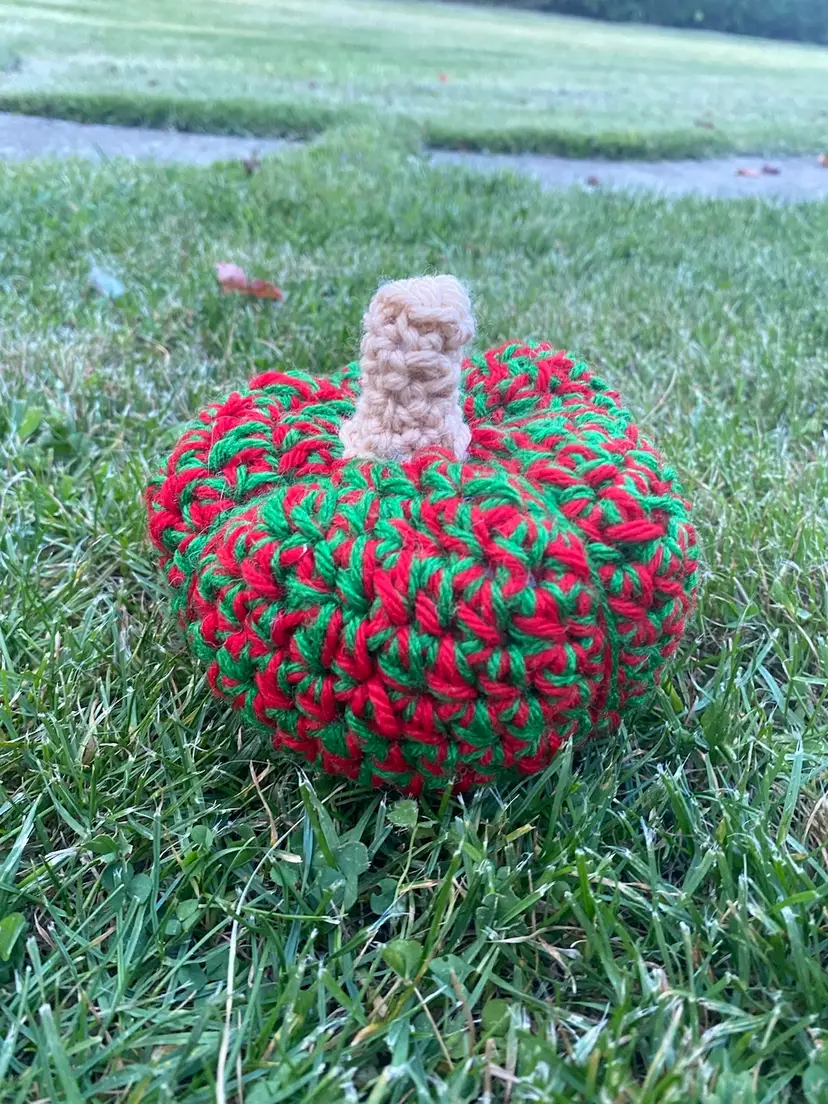 Crocheted Handmade Christmas Pumpkin