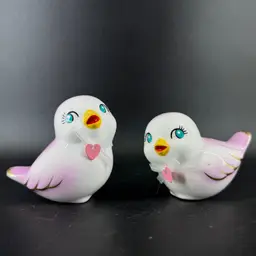 Purple Ceramic Love Birds
