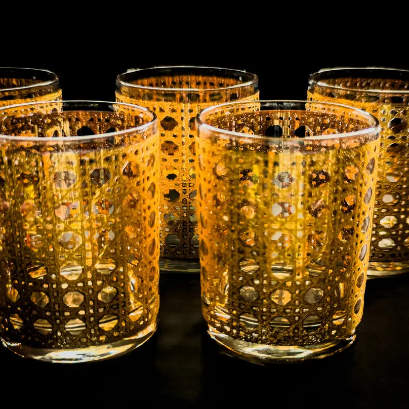 Culver Style Double Old Fashion Barware (6) Glasses.