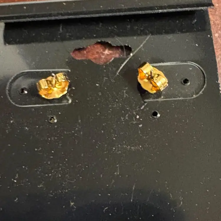 Avon Gold Toned And Rhinestone Christmas Candle Studded Earrings