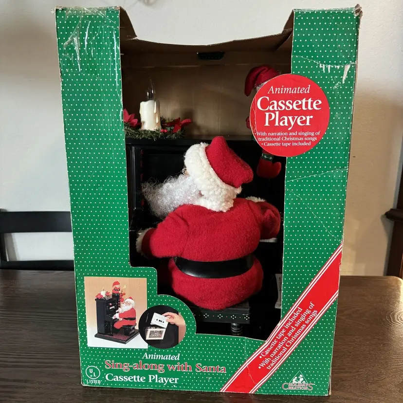 Holiday Creations Sing-Along with Santa Animated Cassette Player 1995 Works XL