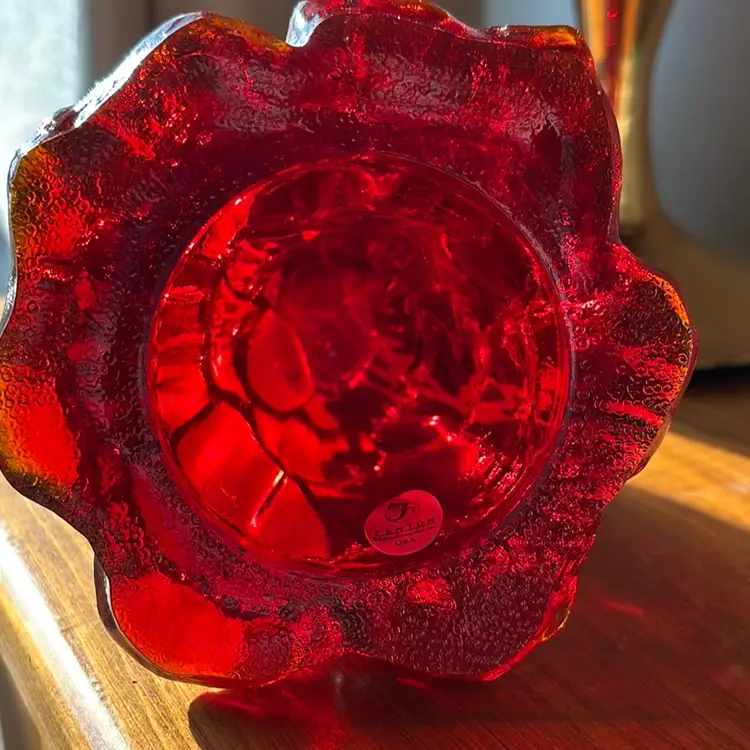 Christmas Tree  FENTON Amberina Glows