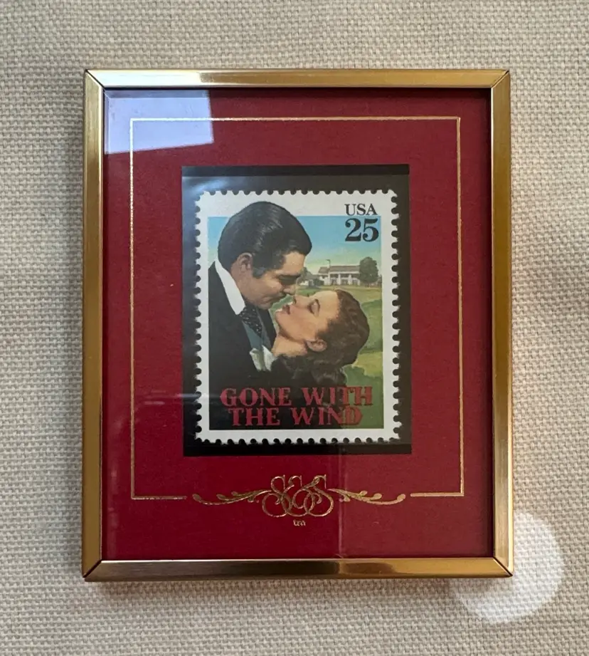 Gone With The Wind 25 Cent Framed Postage Stamp 50th Anniversary