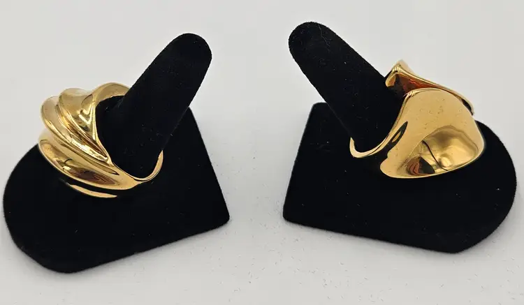 Beautiful Bold Rings Marked G Italy 18k GP Size 7