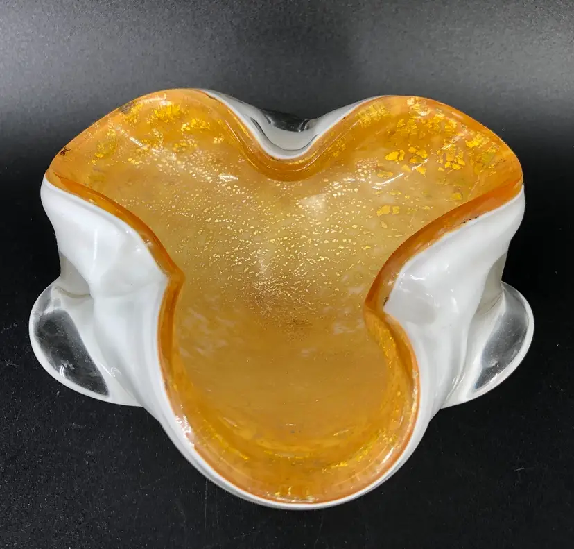Vintage Murano Hand-Blown Art Glass Ashtray Trinket Dish