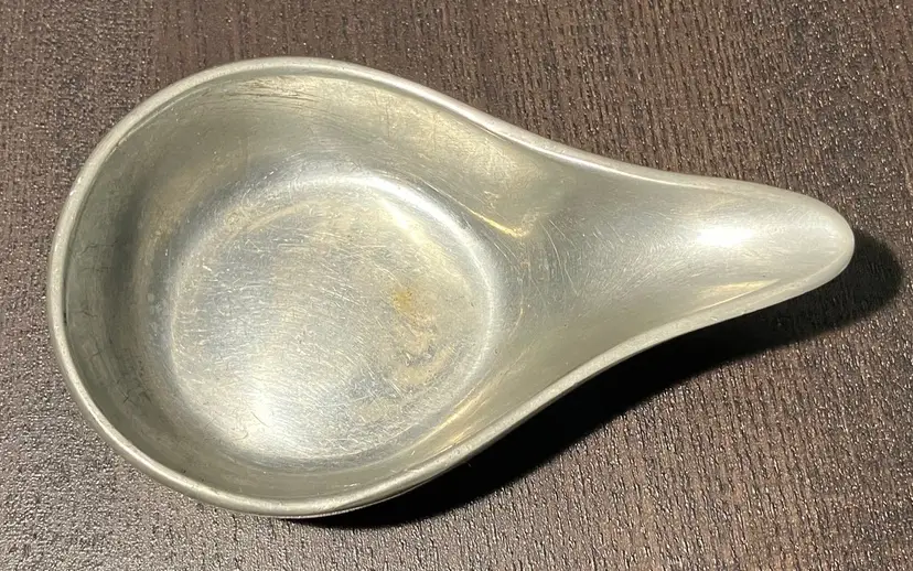 Williamsburg Pewter Boat Porringer By Stieff Spoon Rest