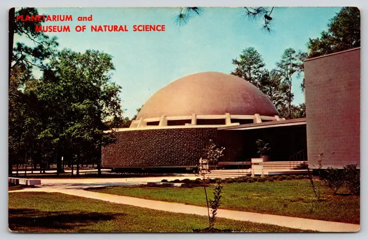 Postcard Houston Planetarium Museum of Natural Science Texas Observatory Space