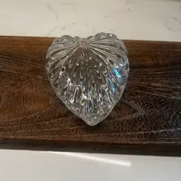 Vintage Glass  Heart Trinket Dish, Jewelry Dish, Valentines Day
