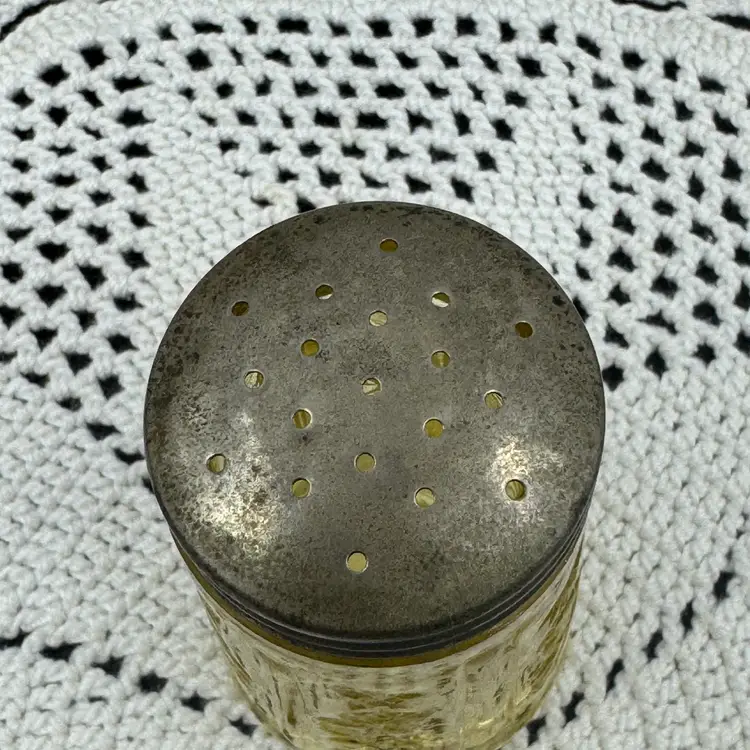 Vintage Jeanette Yellow Shaker With Metal Lid