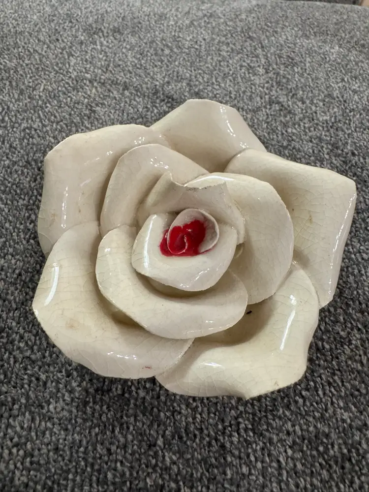 Small Cream Porcelain Rose