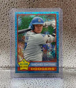 Shohei Ohtani - 2025 Topps Heritage - Blue Speckle - Los Angeles Dodgers