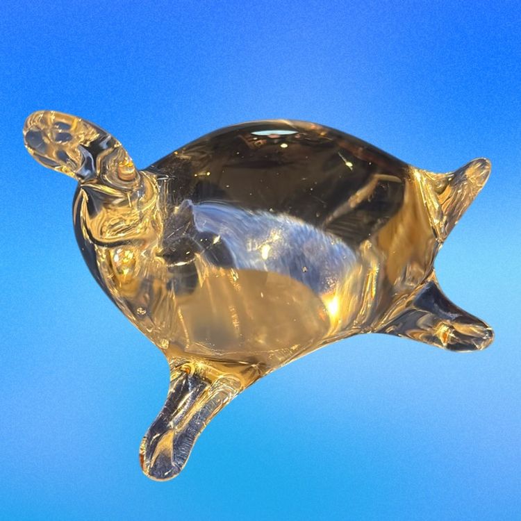 #01 - Vintage Crystal Turtle Paperweight