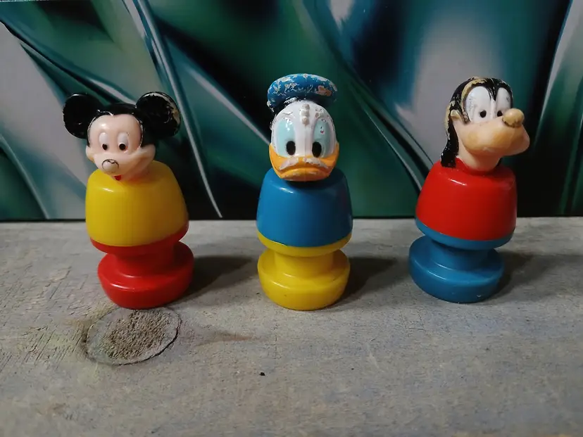 Vintage The Walt Disney Company Little People Figures Mickey Goofy Donald Duck