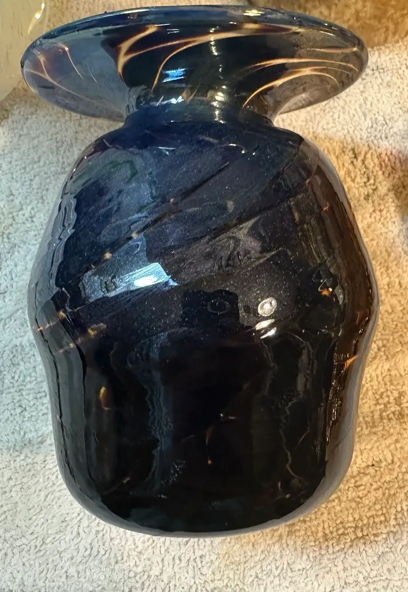 Vintage Multicolored Small Blown Glass Vase Signed by James Joyce 1992