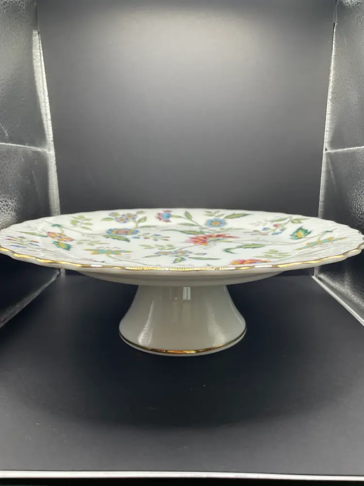 Porcelain Floral Cake Stand Plate By Andrea Sadek 10”