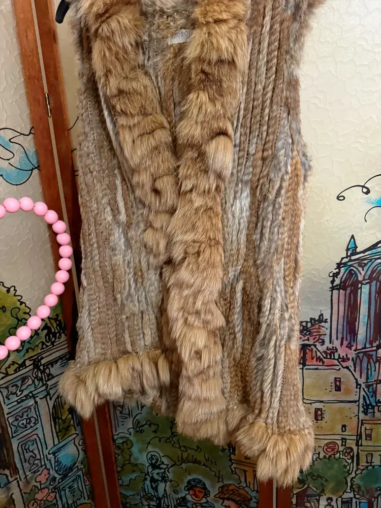 Giorgio Italia Rabbit Fur Vest With Hood