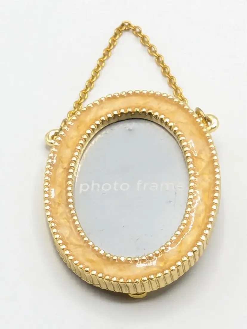 Gold Tone Mini Photo Frame Pendant Decor