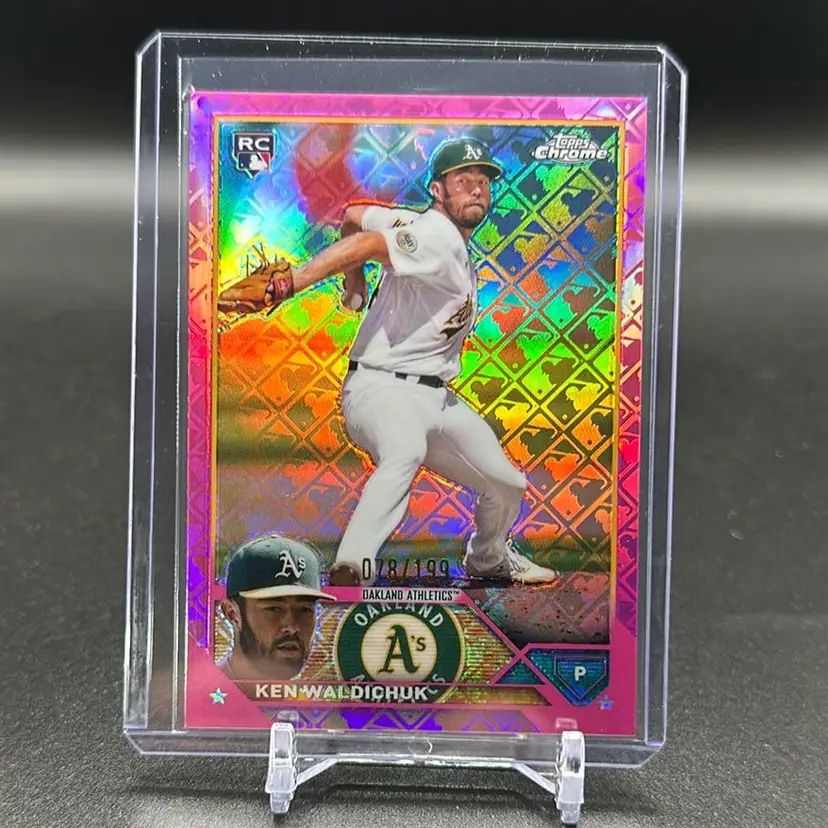 Ken Waldichuk 2023 Topps Chrome Logofractor Pink /199 RC Oakland Athletics