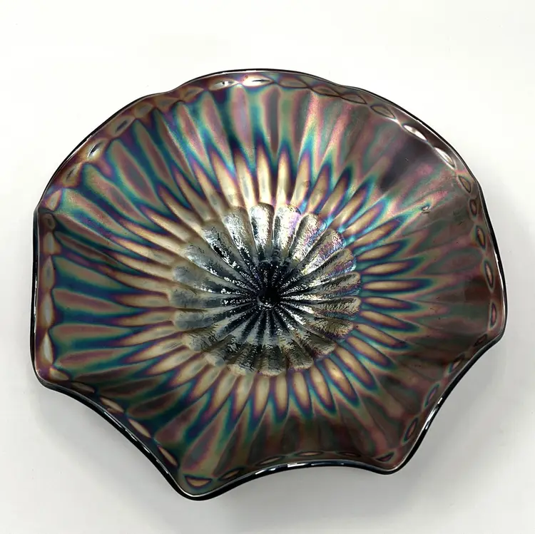 Amethyst Carnival Glass Bowl: Northwood Stippled Mum 1909 Antique - 0013-23