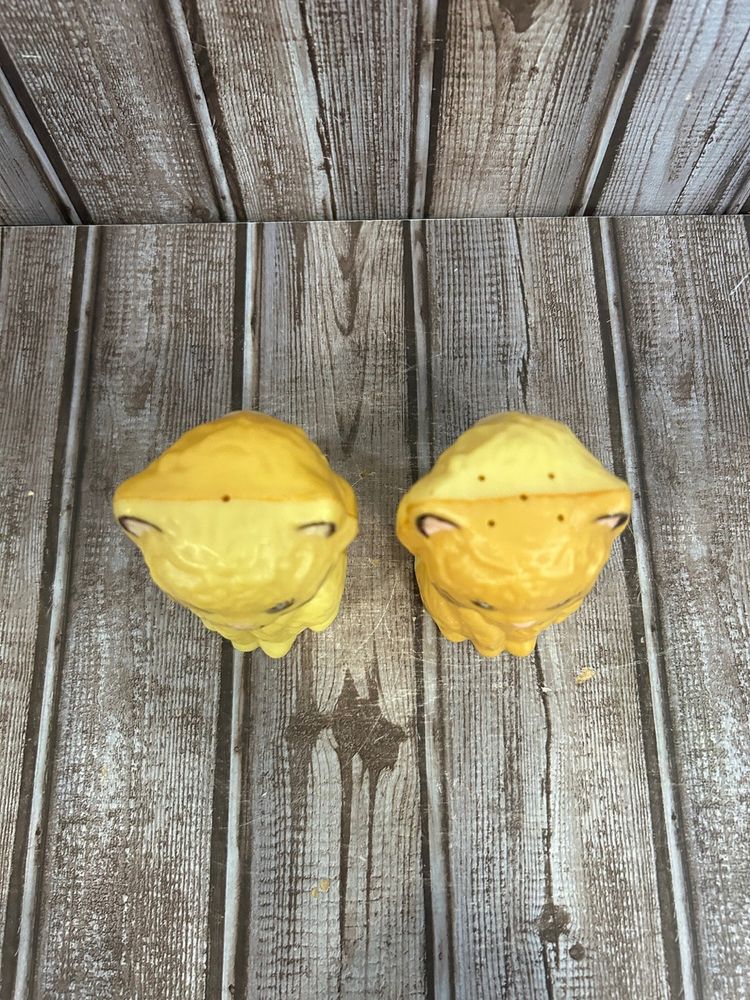 1950's Celluloid Cat Kitty Salt and pepper Shakers With Squeaks! Vintage