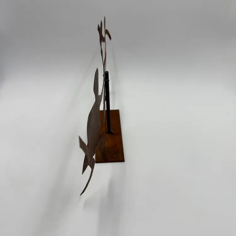 Bill & Marcia Finks Primitive Folk Art Abstract Metal Sculpture 3 People Rhythm