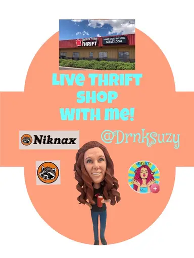 🍹Live Thrift Shop With Me Drnksuzy!