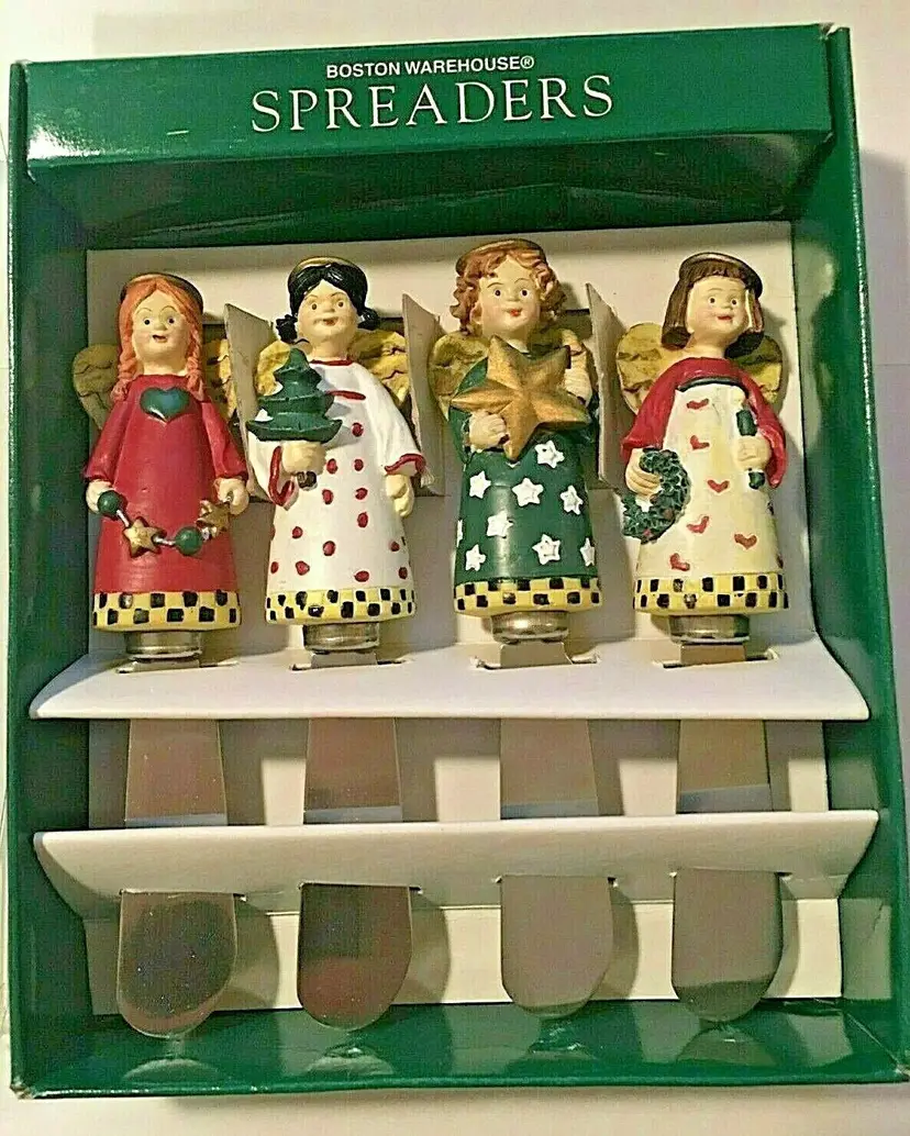 Boston Warehouse Christmas Angels Cheese Butter Spreaders 1997