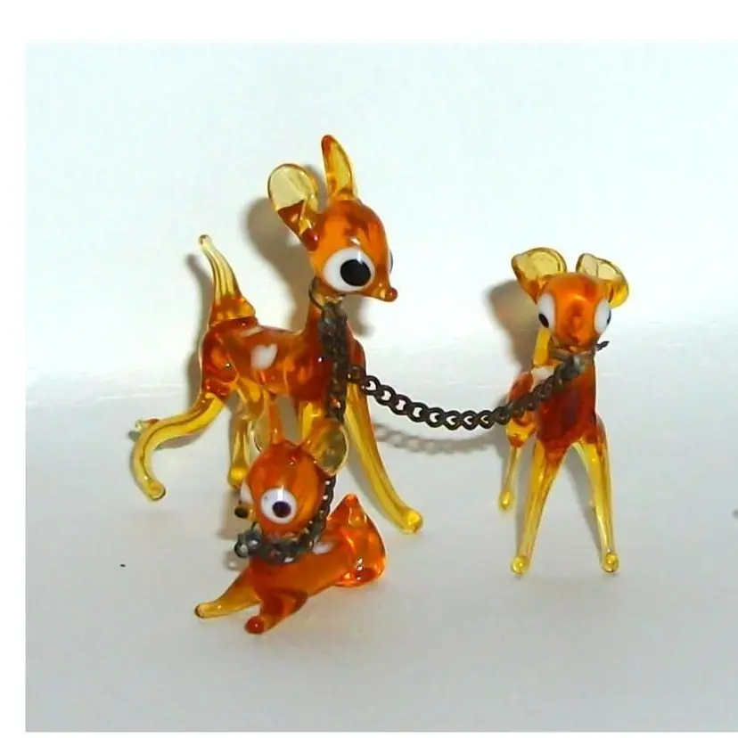 Mini Bimini Glass Chained Deer Family