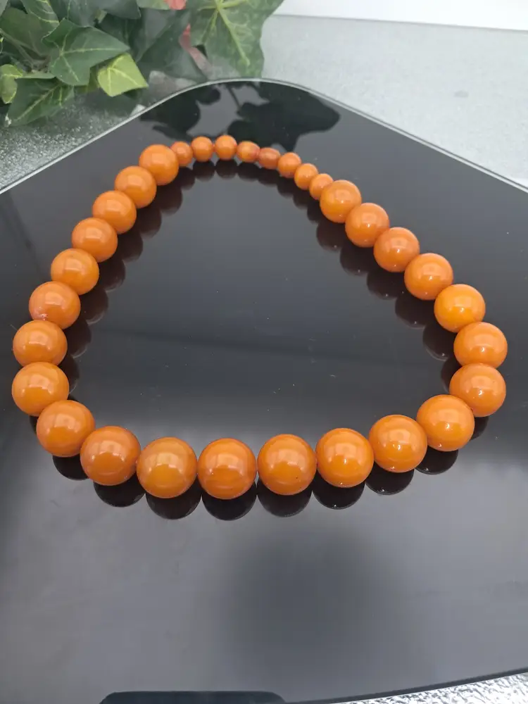 Fab Orange Bakelite Bead Necklace