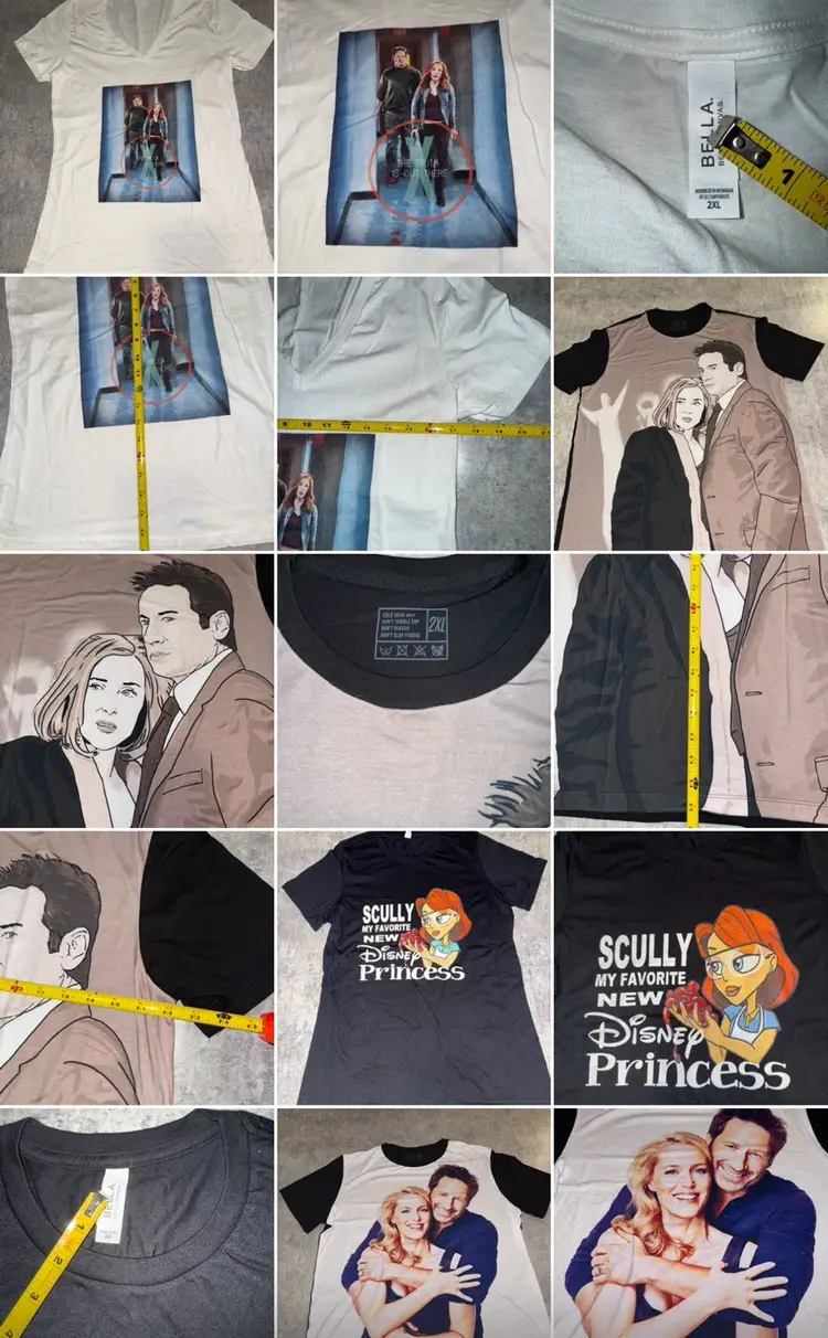 Amazon lot of 18 X file T-shirts printed