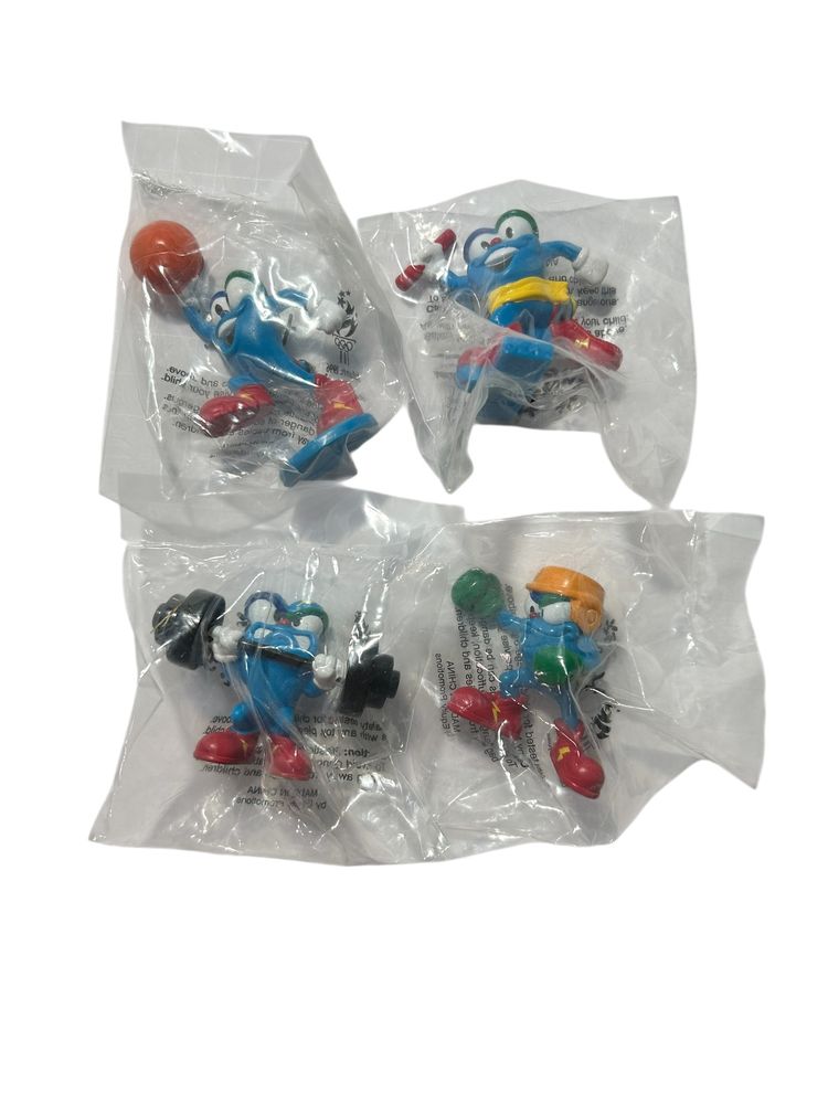 4 1996 Atlanta Olympics Toy Izzy Mascot PVC Figures NIB Holiday Inn issued