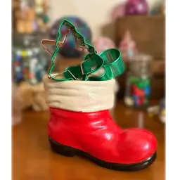 Vintage Large Ceramic Santa Boot