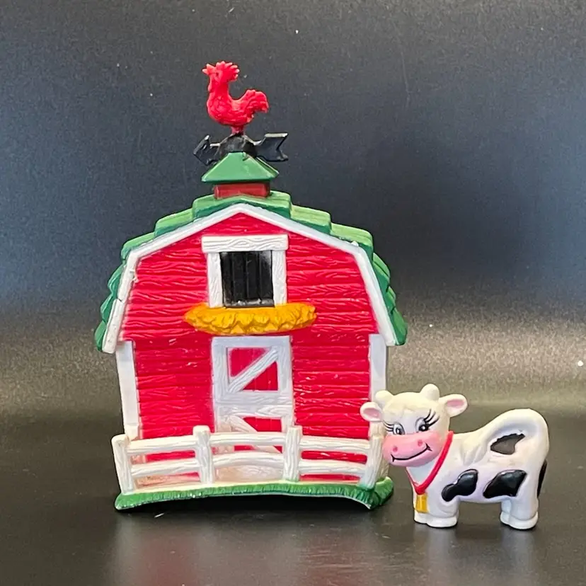 Cow Barn Farm Rooster PVC Magnets Vintage Kitchen Refrigerator Set of 2