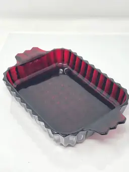 Royal Ruby Red Anchor Hocking Relish Dish