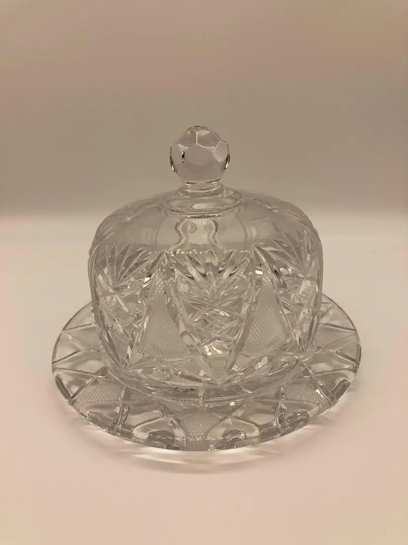 Crystal Small Size Cheese Ball or 
Butter Dish