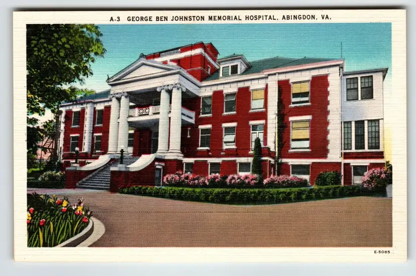 George Ben Johnson Memorial Hospital Abingdon Virginia Postcard Linen Unposted