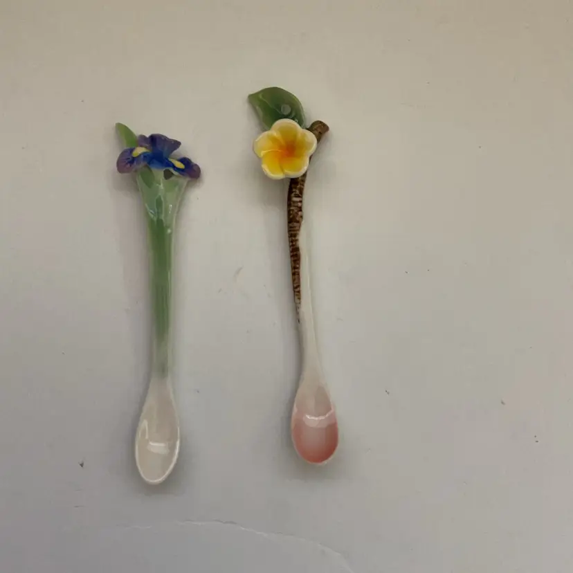 Floral Porcelain Spoons