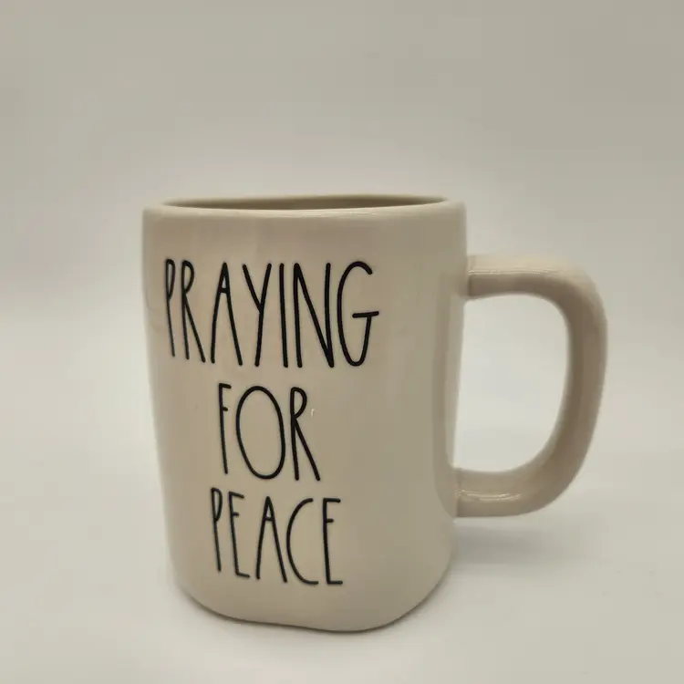 NWOT Rae Dunn Artisan Collection "Praying For Peace" 18oz. Ceramic Mug