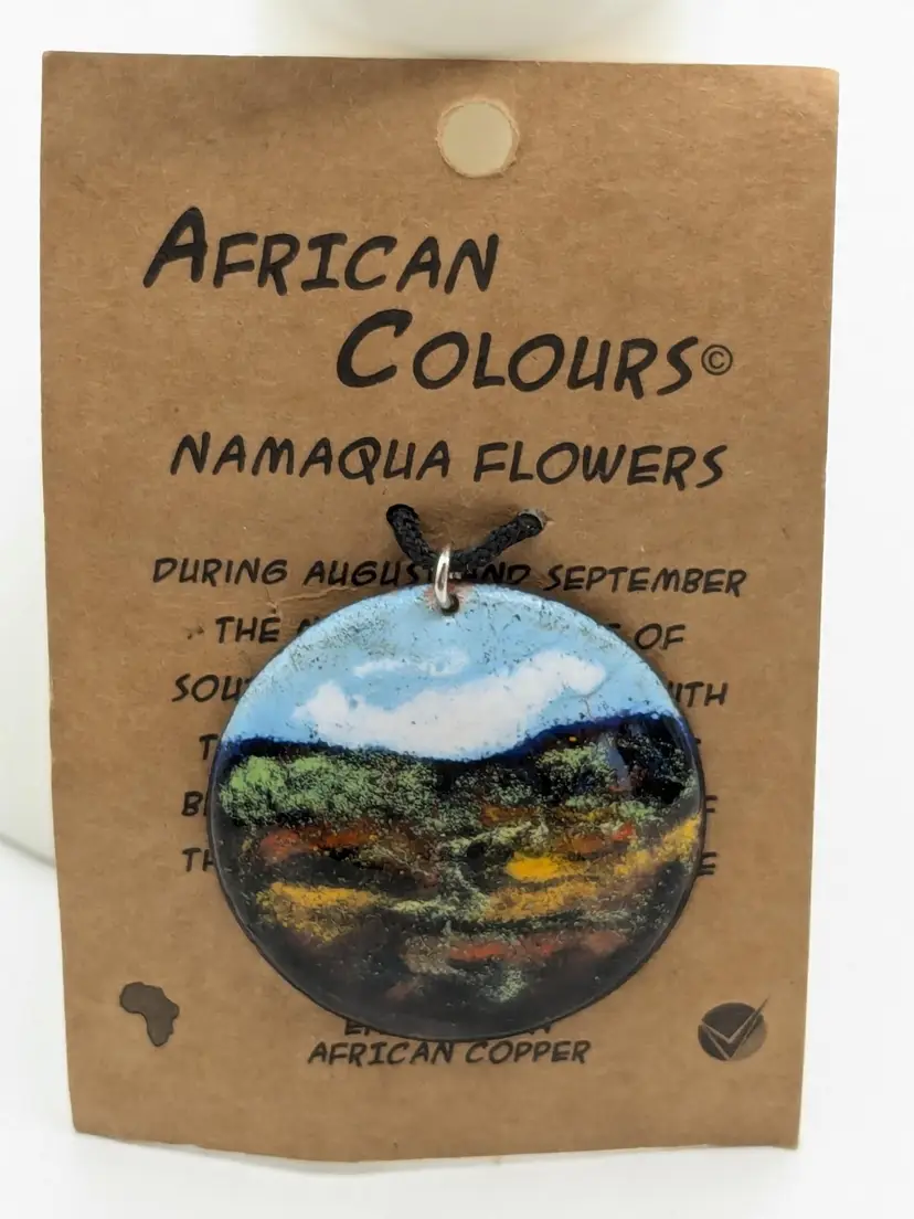 Hand Crafted African Colours Namaqua Flowers Pendant Necklace