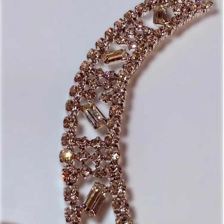 Vintage Rhinestone Bling Silvertone Bracelet