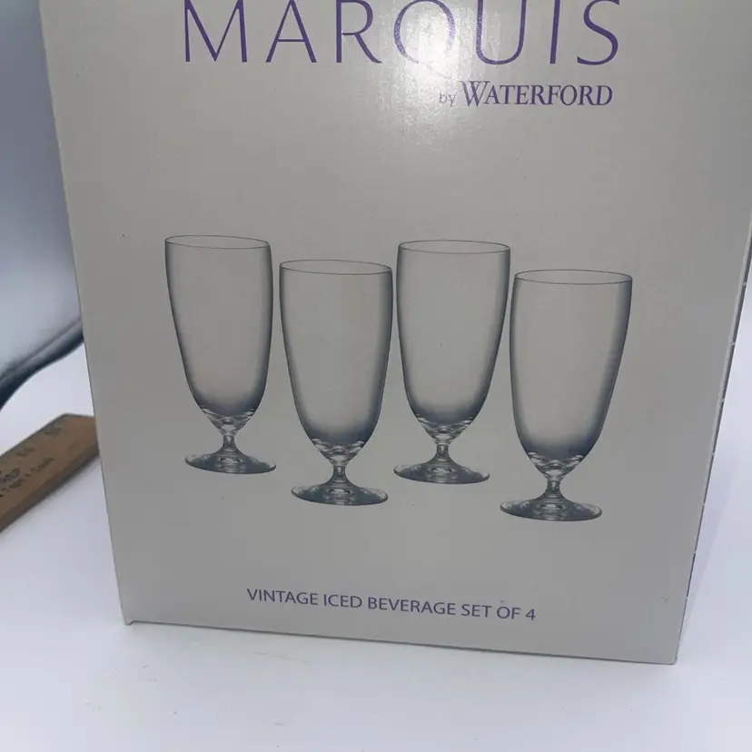 Marquis By WATERFORD Vintage Iced Beverage Glasses Crystal Water Tea Set Of 4