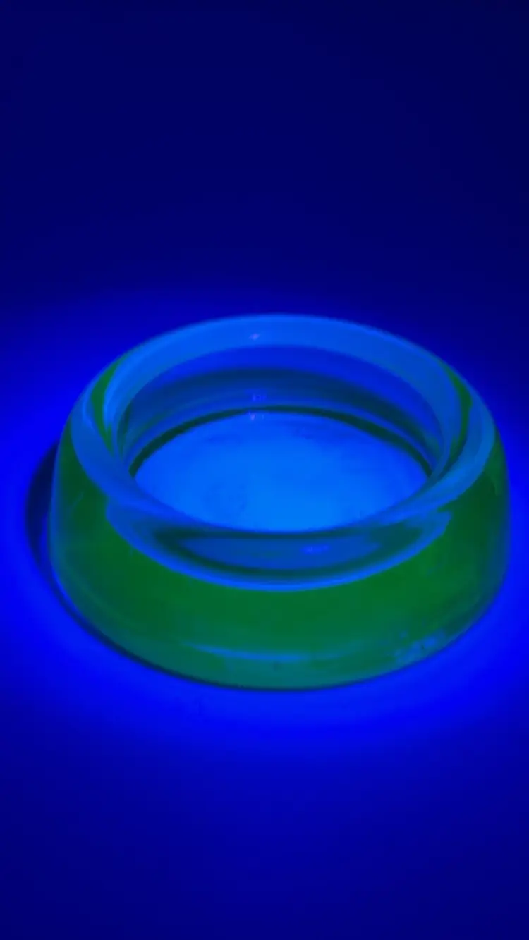 HAZEL ATLAS Depression Uranium Green Glass Furniture Caster