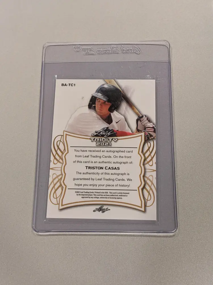 Triston Casas Auto 2021 Leaf Trinity - 23/25 Blue Autograph #BA-TC1
